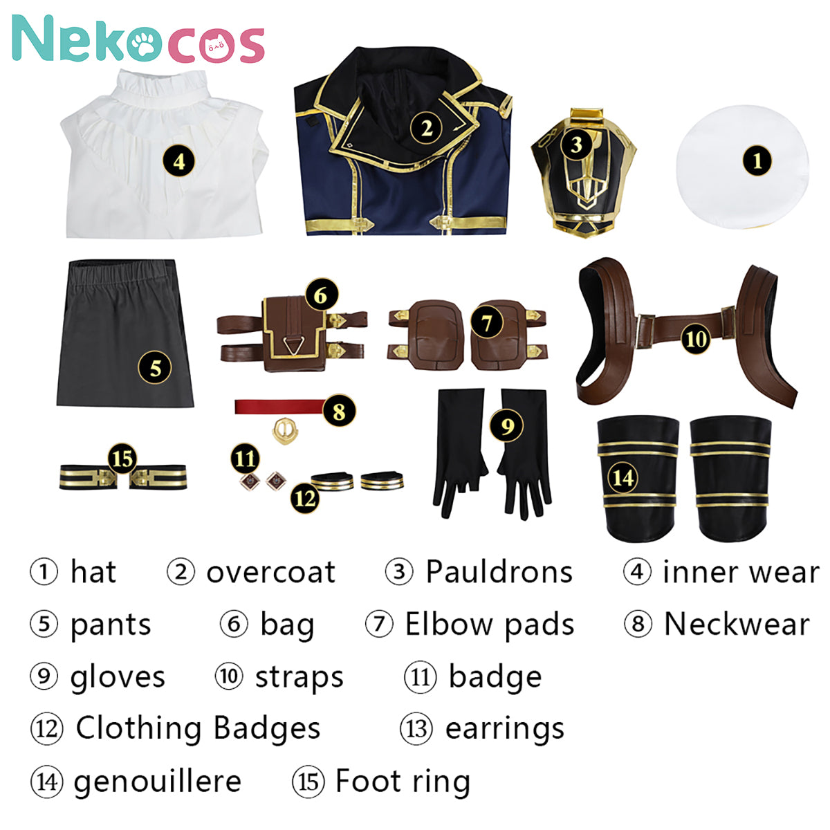 【Nekocos】Game Cosplay Costume Halloween Cape Standard Collar Custom Christmas Cosplay Costume | Custom-Tailor