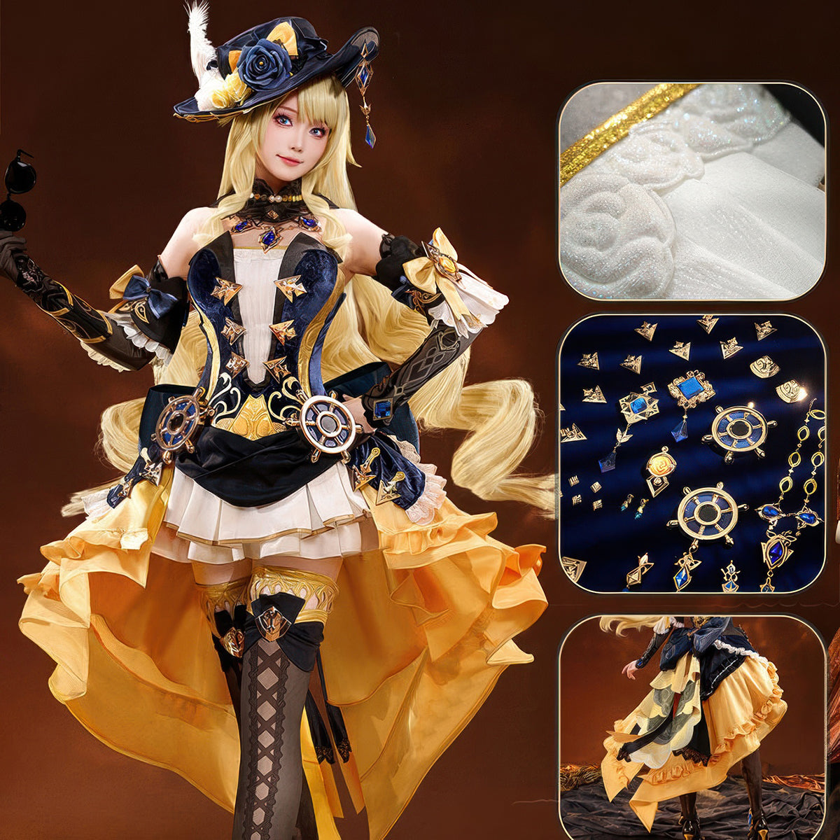 Genshin Impact Navia Cosplay Costume - Premium Custom EditionCostume,Game,Genshin Impact