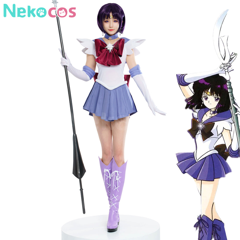 【Nekocos】Anime Sailor Moon Cosplay Sailor Saturn Hotaru Tomoe Battle Suit Cosplay Costume Premium Edition | In Stock
