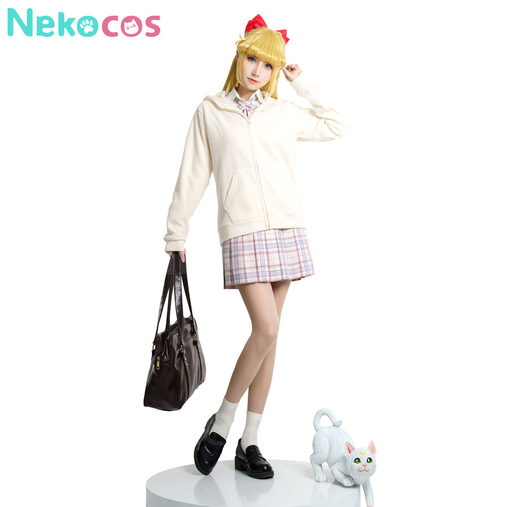 【Nekocos】Anime Sailor Moon Cosplay Sailor Venus Minako Aino Zipper Hoodie Cosplay Costume | In Stock
