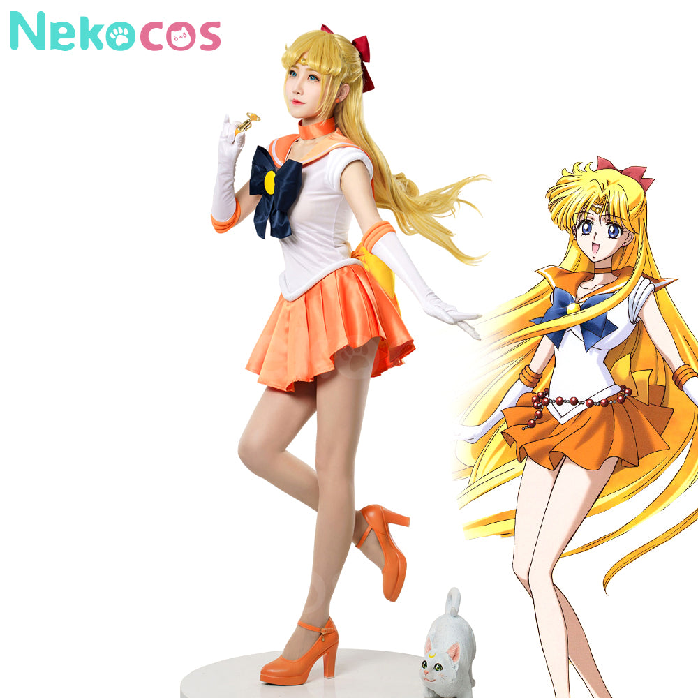 【Nekocos】Anime Sailor Moon Cosplay Sailor Venus Minako Aino Battle Suit Cosplay Costume Premium Edition | In Stock