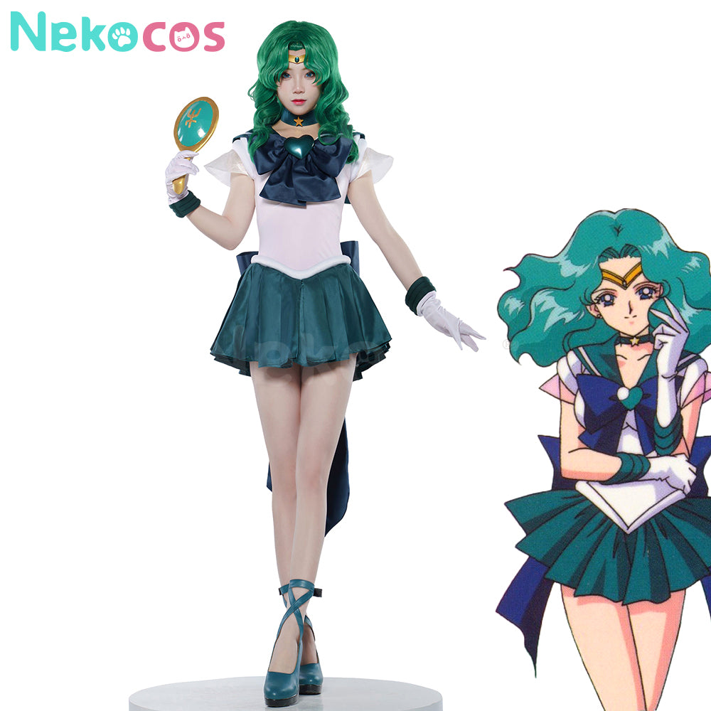 【Nekocos】Anime Sailor Moon SuperS Cosplay Sailor Neptune Michiru Kaiou Battle Suit Cosplay Costume Premium Edition | In Stock