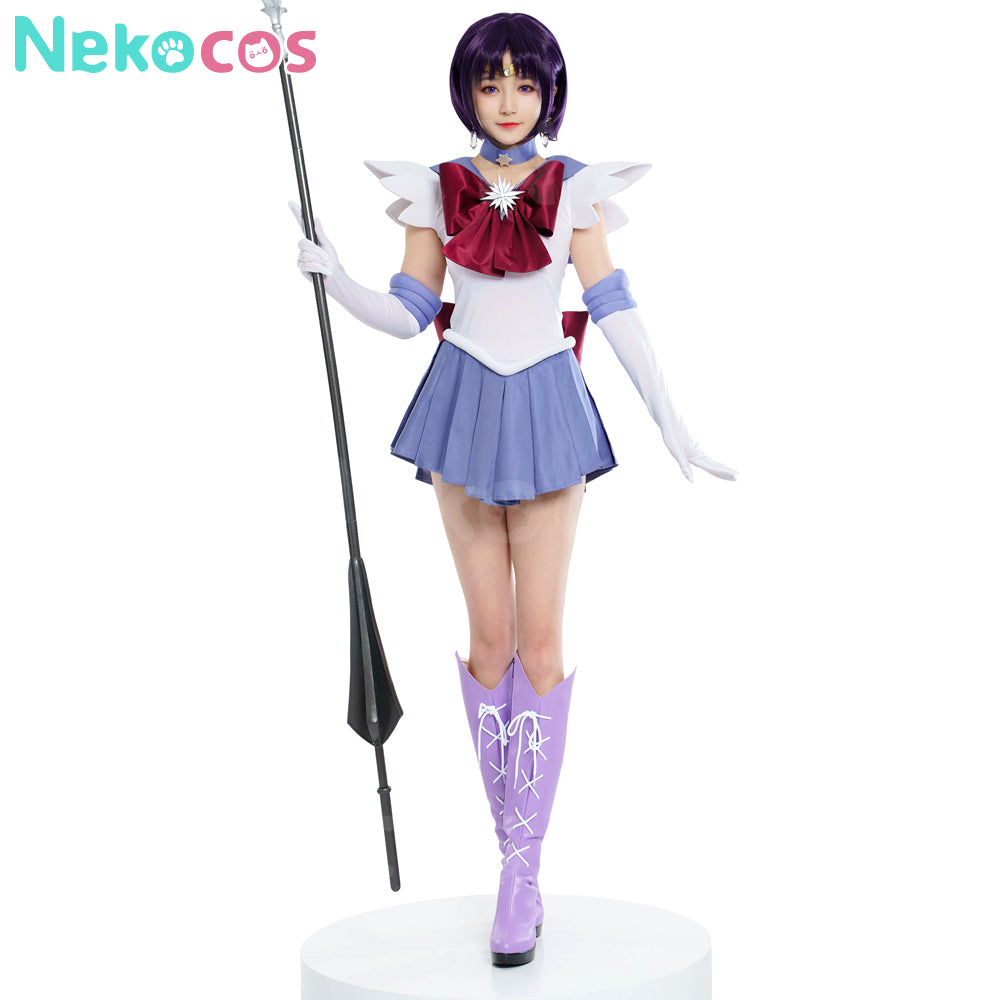 【Nekocos】Anime Sailor Moon Cosplay Sailor Saturn Hotaru Tomoe Battle Suit Cosplay Costume Premium Edition | In Stock