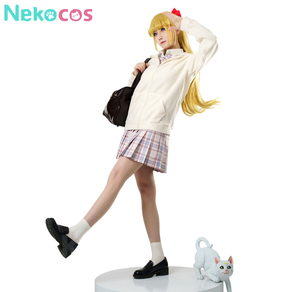 【Nekocos】Anime Sailor Moon Cosplay Sailor Venus Minako Aino Zipper Hoodie Cosplay Costume | In Stock