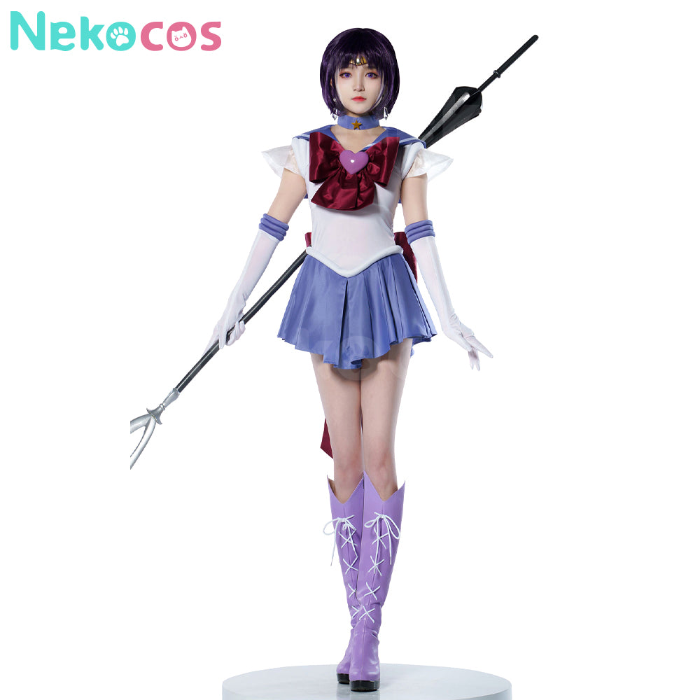 【Nekocos】Anime Sailor Moon SuperS Cosplay Sailor Saturn Hotaru Tomoe Battle Suit Cosplay Costume Premium Edition | In Stock