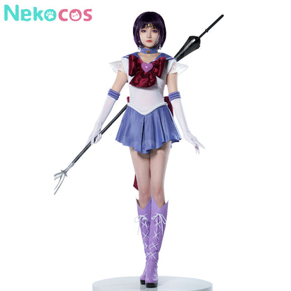 【Nekocos】Anime Sailor Moon SuperS Cosplay Sailor Saturn Hotaru Tomoe Battle Suit Cosplay Costume Premium Edition | In Stock