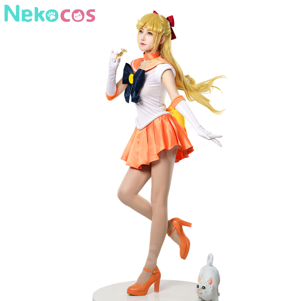 【Nekocos】Anime Sailor Moon Cosplay Sailor Venus Minako Aino Battle Suit Cosplay Costume Premium Edition | In Stock