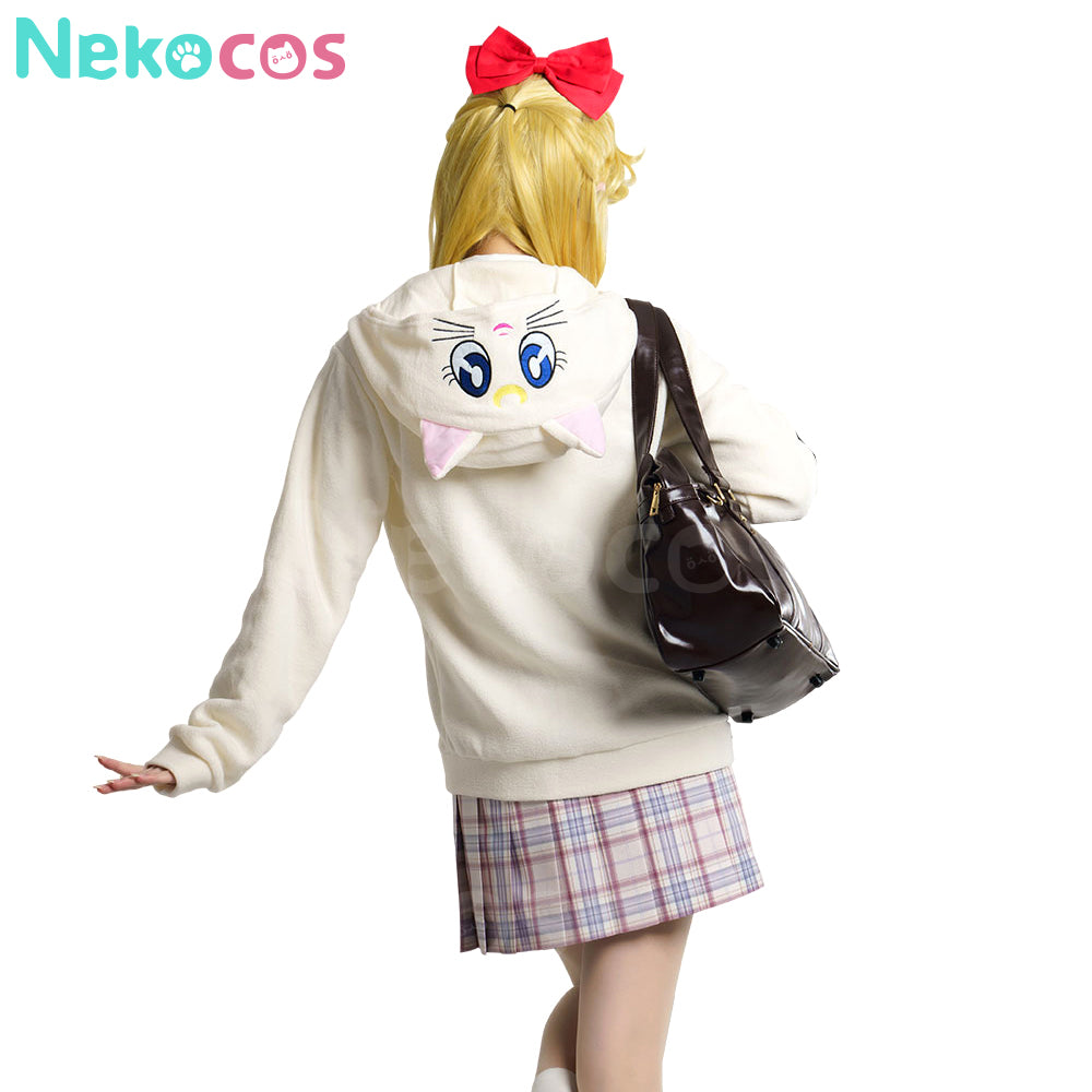【Nekocos】Anime Sailor Moon Cosplay Sailor Venus Minako Aino Zipper Hoodie Cosplay Costume | In Stock