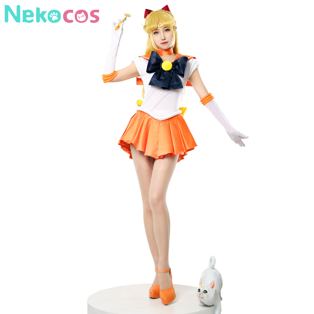 【Nekocos】Anime Sailor Moon Cosplay Sailor Venus Minako Aino Battle Suit Cosplay Costume Premium Edition | In Stock