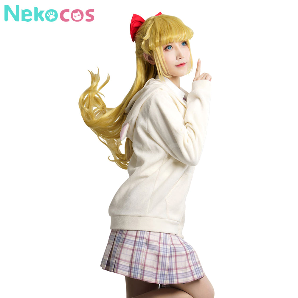 【Nekocos】Anime Sailor Moon Cosplay Sailor Venus Minako Aino Zipper Hoodie Cosplay Costume | In Stock