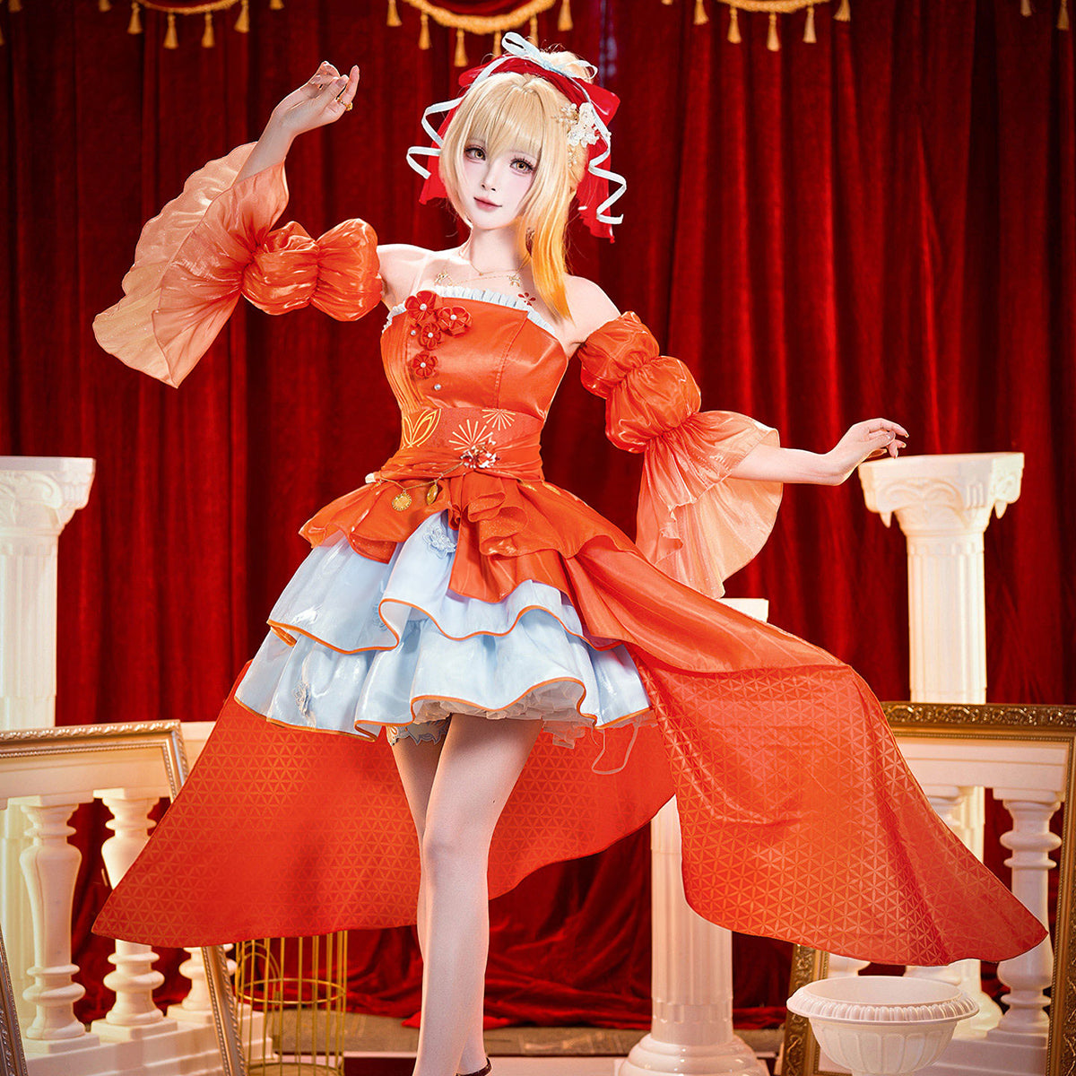 Genshin Impact Yoimiya Cosplay Gown - Premium EditionCostume,Game,Genshin Impact