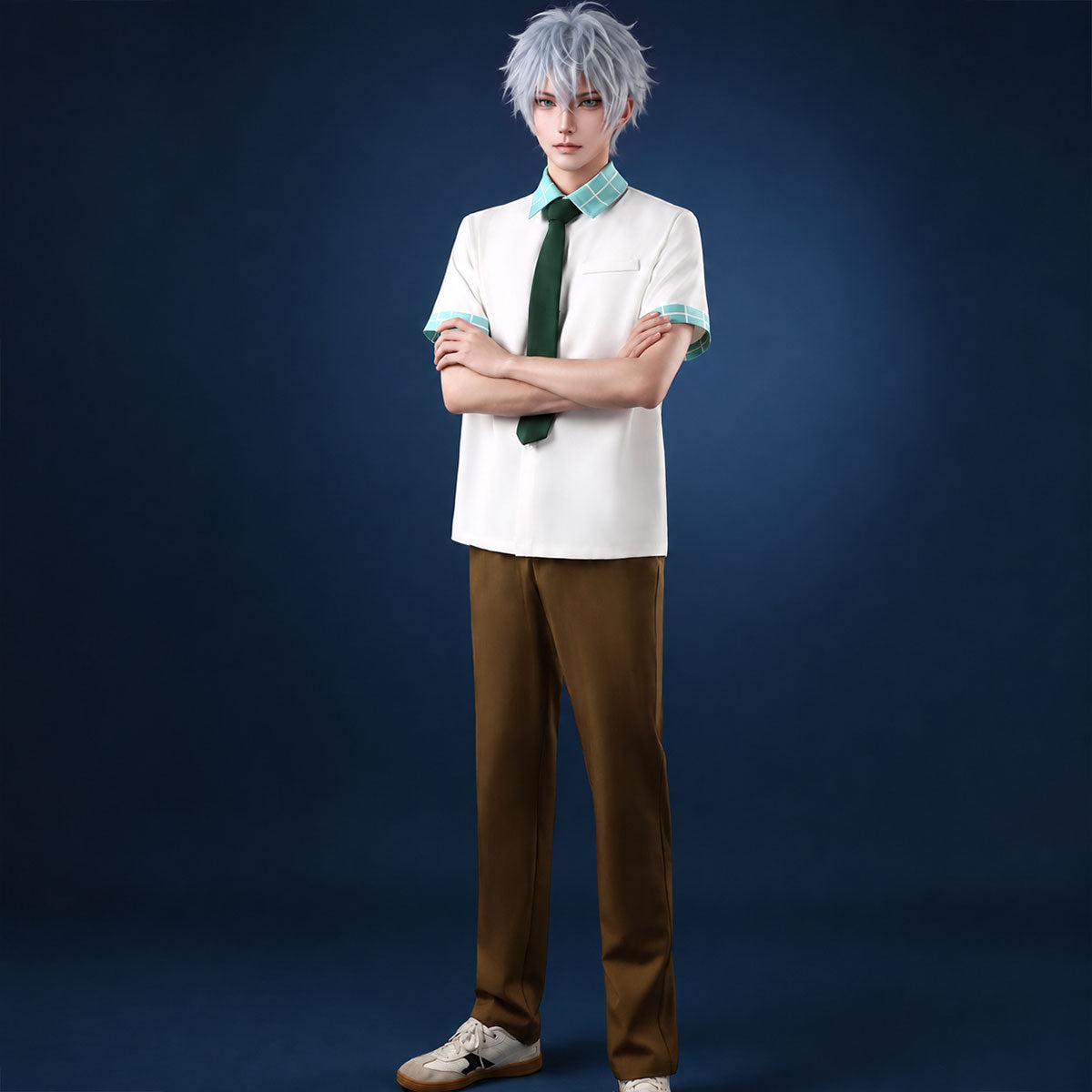Anime Cosplay Green Plaid Shirt - Stylish High School OutfitAlien Stage,Anime,Costume