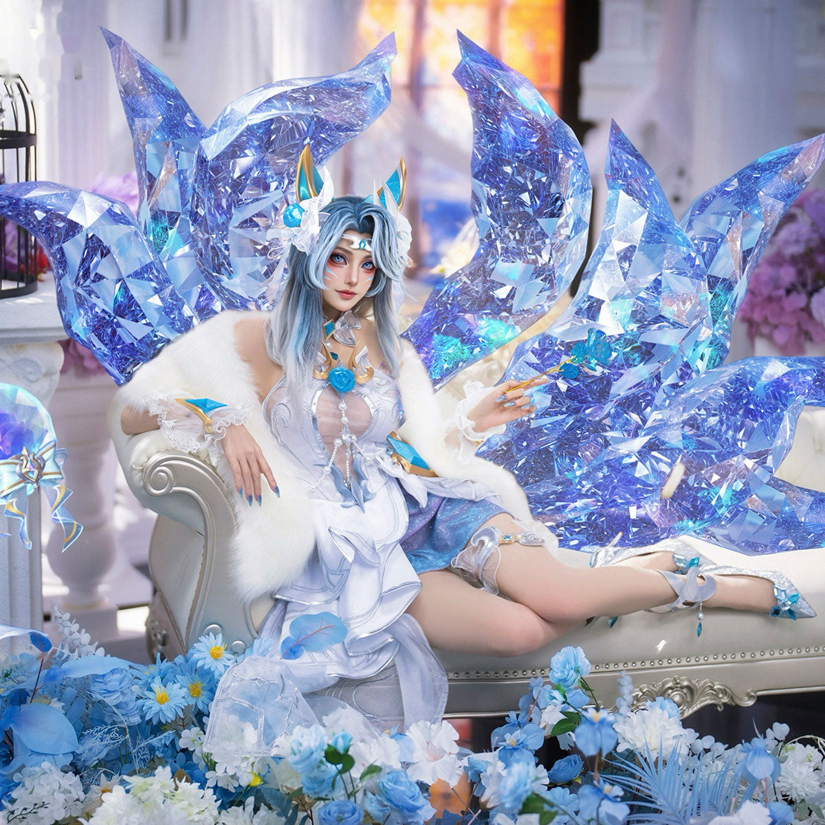 Ahri Crystal Rose Cosplay Costume - Premium Custom EditionCostume,Game,League of Legends