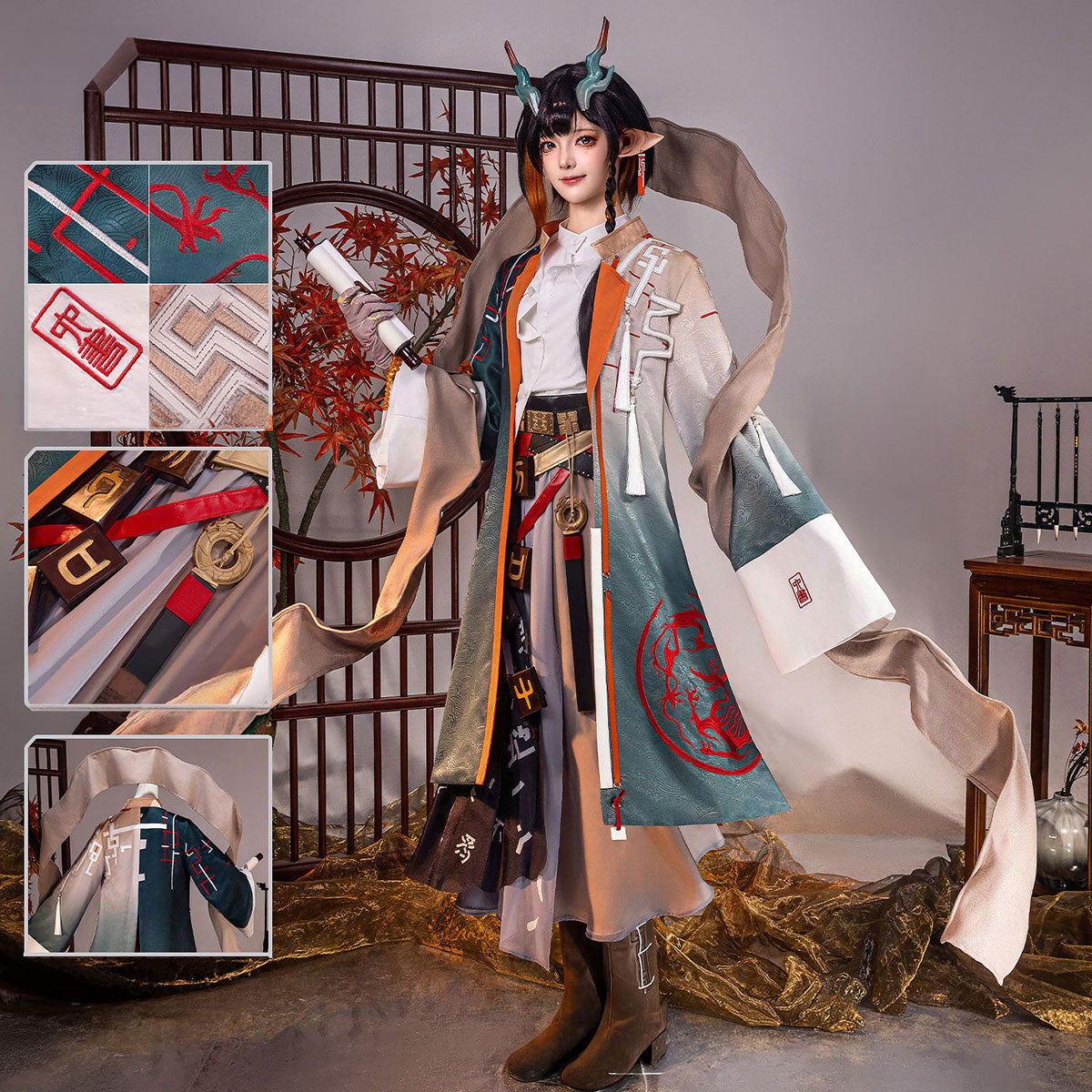 【Nekocos】Game Arknights Cosplay Jie Cosplay Costume Premium Edition | In Stock