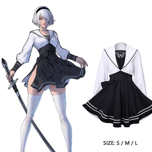 【Nekocos】Game NieR:Automata Cosplay YoRHa No. 2 Type B Sailor Uniform Cosplay Costume | In Stock