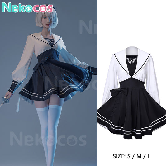 【Nekocos】Game NieR:Automata Cosplay YoRHa No. 2 Type B Sailor Uniform Cosplay Costume | In Stock