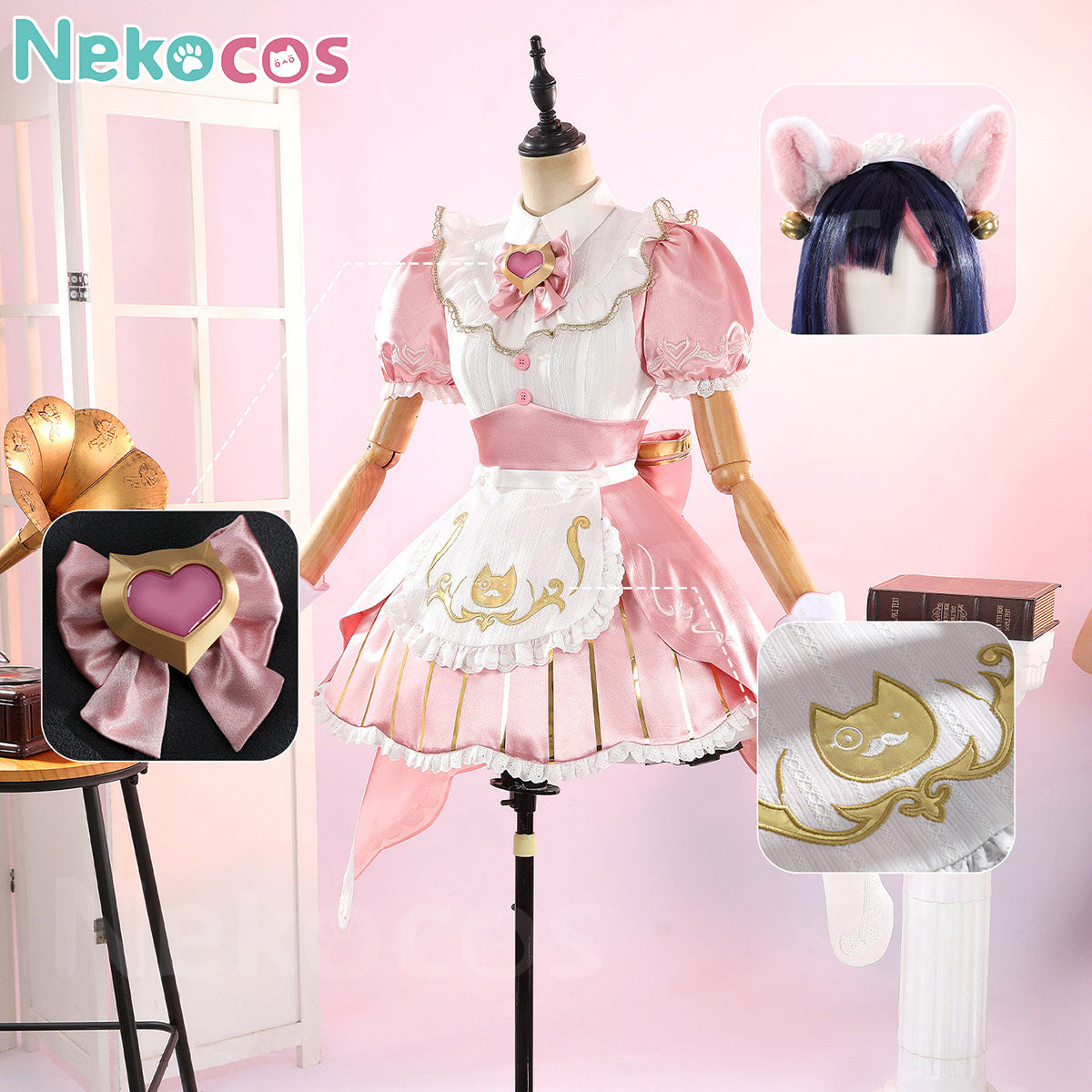 Kiriko Cosplay Costume - Custom-Tailored Nyan Cafe OutfitCostume,Game,Overwatch