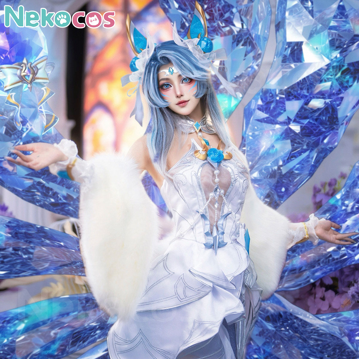 Ahri Crystal Rose Cosplay Costume - Premium Custom EditionCostume,Game,League of Legends