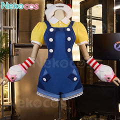 Nekocos Game Cosplay Hello Kitty Juno Cosplay Costume | Custom-Tailor displayed on mannequin with playful design and colors.