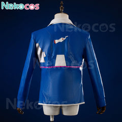 Anime Cosplay Blue Leather Jacket - Custom-Tailored CostumeAnime,Costume,Cyberpunk