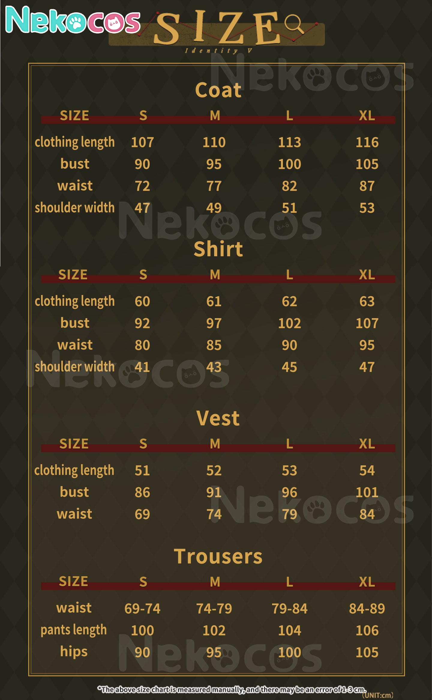 【Nekocos】Game Identity V Cosplay Nether Pact Andrew Kreiss Cosplay Costume Premium Edition | Custom-Tailor