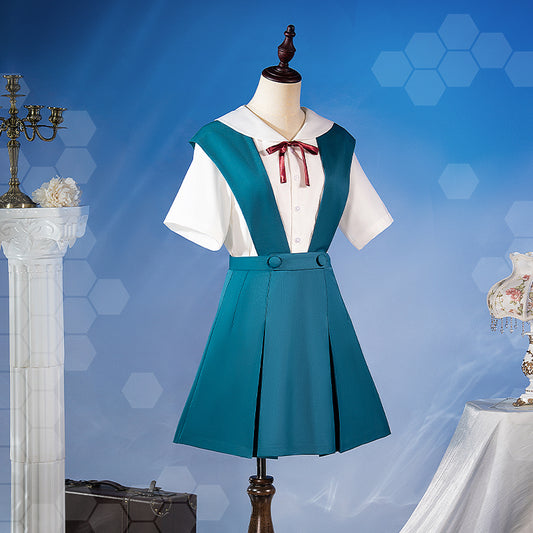 【Nekocos】Anime Neon Genesis Evangelion Cosplay Asuka Langley Soryu School Uniform Cosplay Costume | Pre-Sale