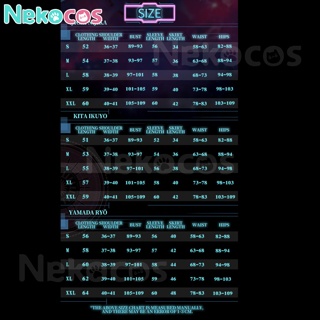 【Nekocos】Anime Bocchi the Rock Cosplay Ryo Yamada/Ikuyo Kita/Nijika Ijichi Cosplay Costume | In Stock