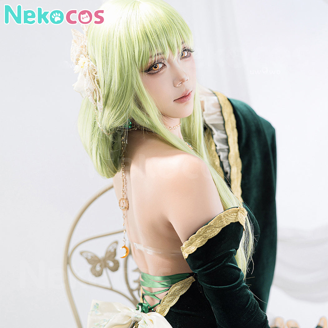 【Nekocos】Anime Code Geass Cosplay C.C. Dark Green Dress Cosplay Costume Premium Edition | In Stock