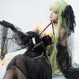 【Nekocos】Anime Code Geass Cosplay C.C. Black Dress Cosplay Costume Premium Edition | In Stock