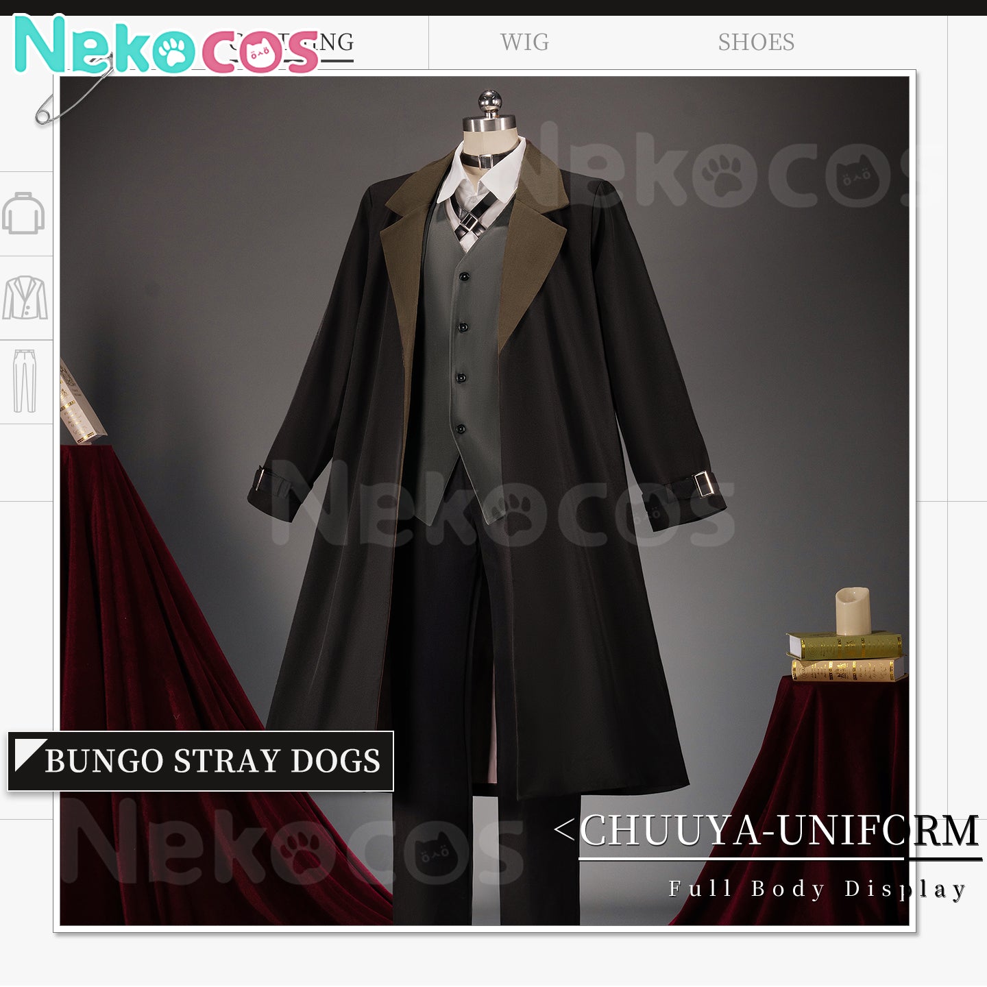 【Nekocos】Anime Bungo Stray Dogs Cosplay Nakahara Chuuya Cosplay Male Costume | Custom-Tailor