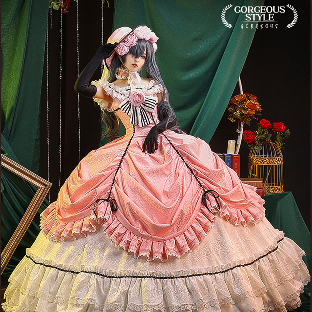 【Nekocos】Anime Black Butler Cosplay Lady Ciel Phantomhive Long Style Cosplay Costume Premium Edition | In Stock