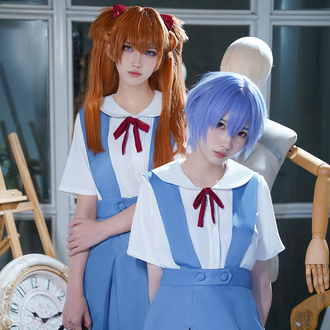 【Nekocos】Game Neon Genesis Evangelion Cosplay Asuka Langley Soryu&Ayanami Rei School Uniform Cosplay Costume | In Stock