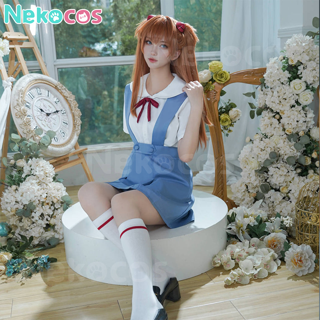 【Nekocos】Game Neon Genesis Evangelion Cosplay Asuka Langley Soryu&Ayanami Rei School Uniform Cosplay Costume | In Stock