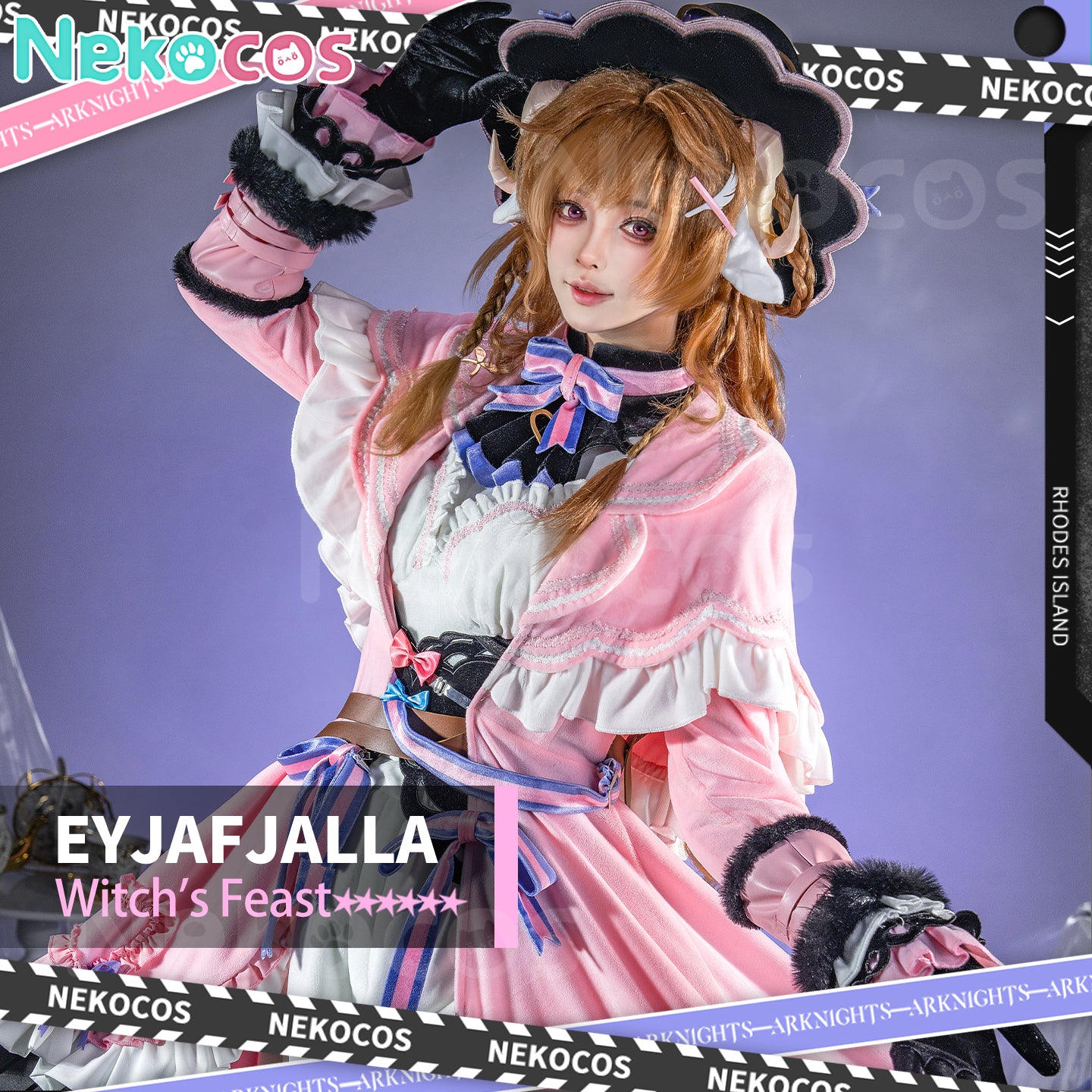 【Nekocos】Game Arknights Cosplay Eyjafjalla Fluffy Little Witch Cosplay Costume Premium Edition
