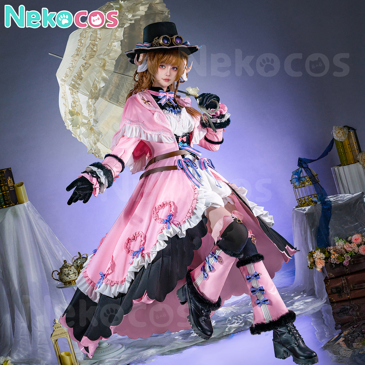 【Nekocos】Game Arknights Cosplay Eyjafjalla Fluffy Little Witch Cosplay Costume Premium Edition