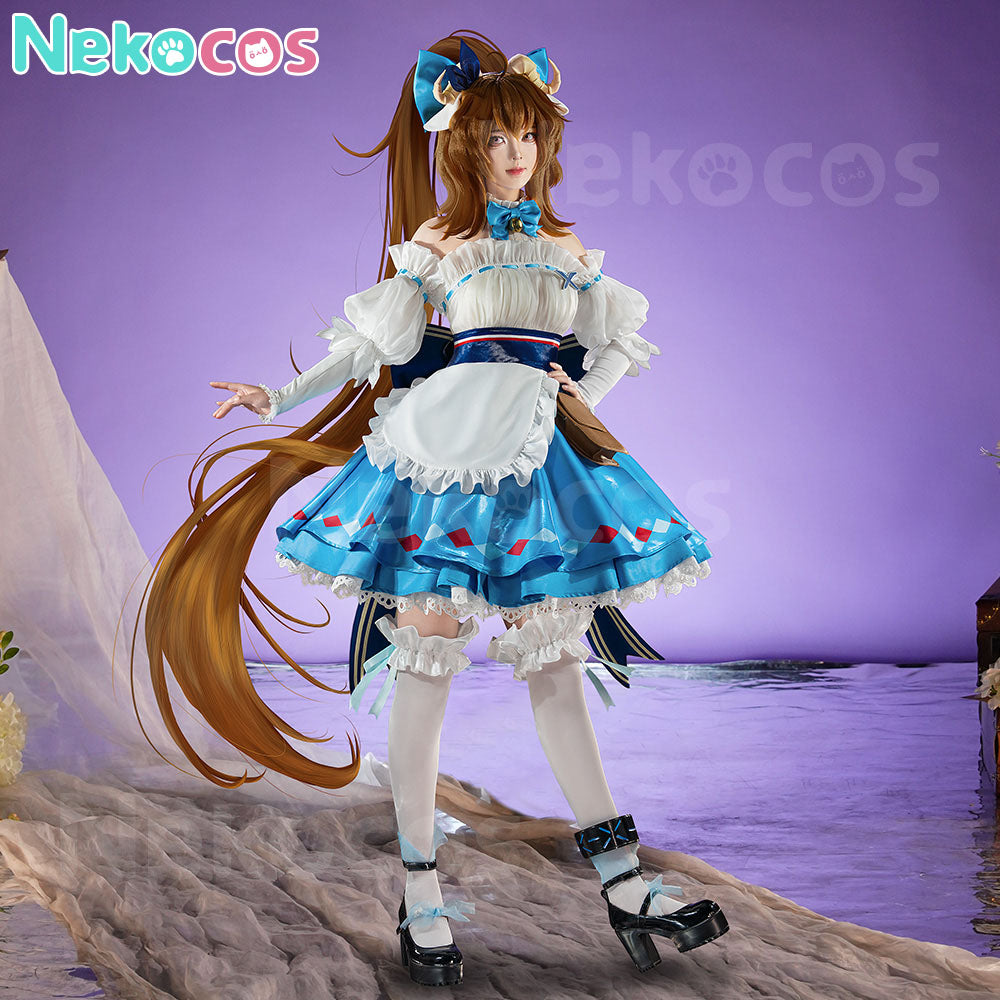【Nekocos】Game Arknights Cosplay Eyjafjalla the Hvít Aska Cosplay Costume | In Stock