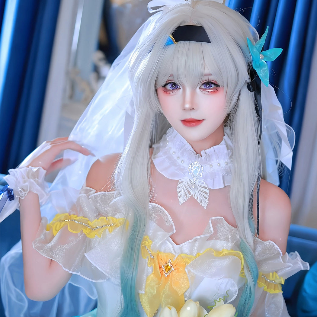 【Nekocos】Game Honkai: Star Rail Cosplay Firefly Firefly Flower Wedding Cosplay Costume | Custom-Tailor