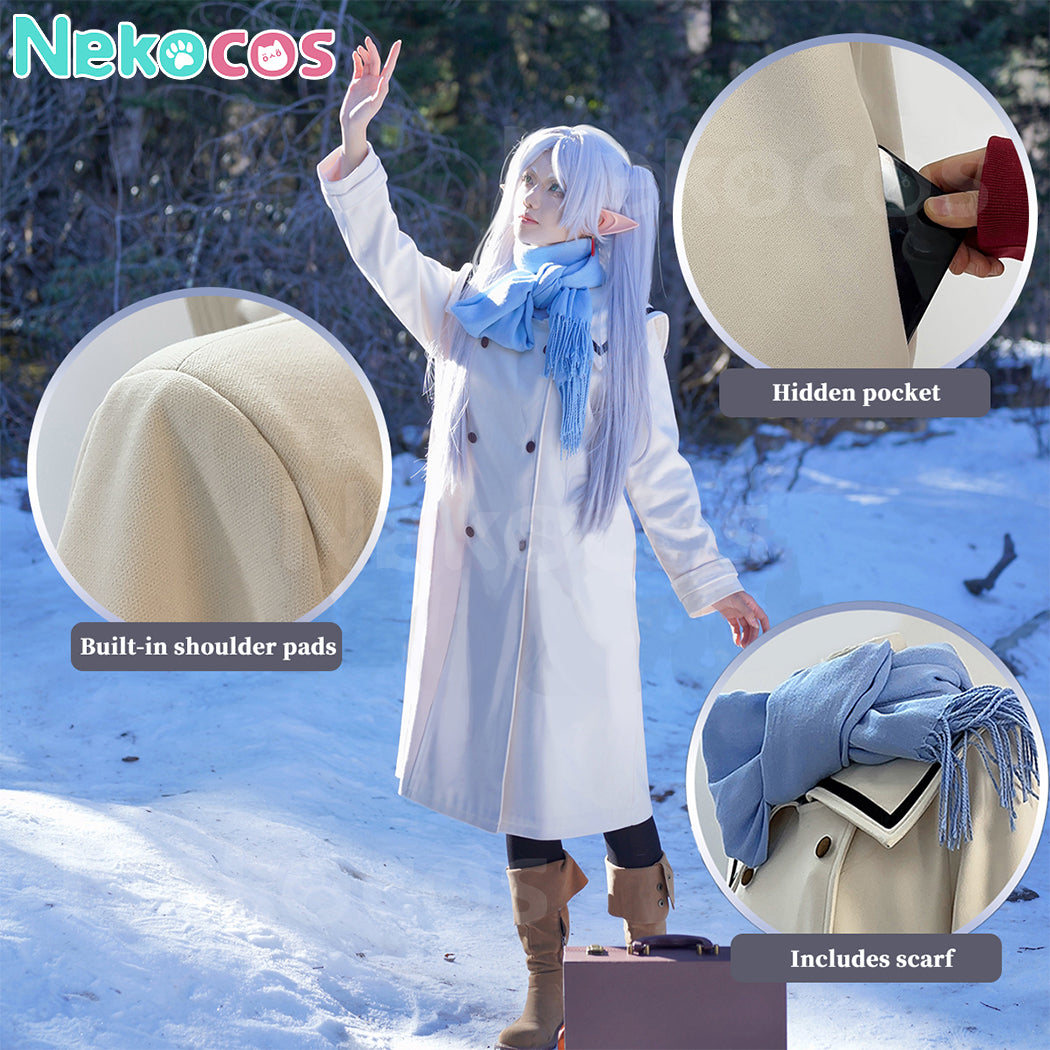 【Nekocos】Anime Frieren: Beyond Journey's End Cosplay Frieren Winter Clothing Cosplay Costume | In Stock