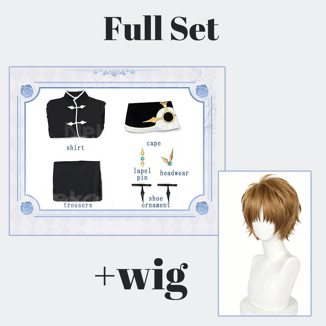 【Nekocos】Anime Cardcaptor Sakura Cosplay Syaoran Li Black And White Suit Cosplay Costume