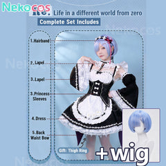 Re Zero Rem Cosplay Costume - Premium Custom EditionAnime,Costume,Re Zero