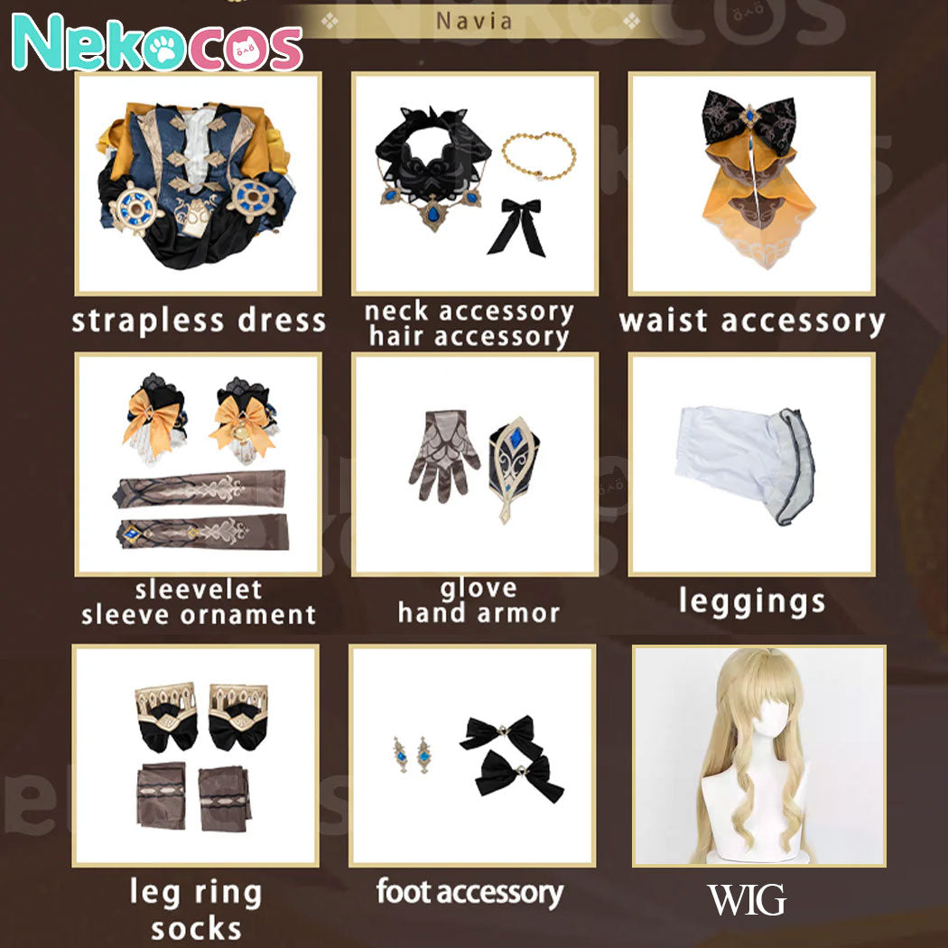 Genshin Impact Navia Cosplay Costume - Premium EditionCostume,Game,Genshin Impact