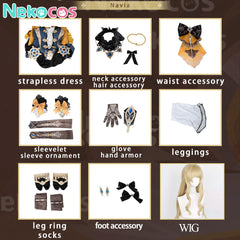 Genshin Impact Navia Cosplay Costume - Premium EditionCostume,Game,Genshin Impact
