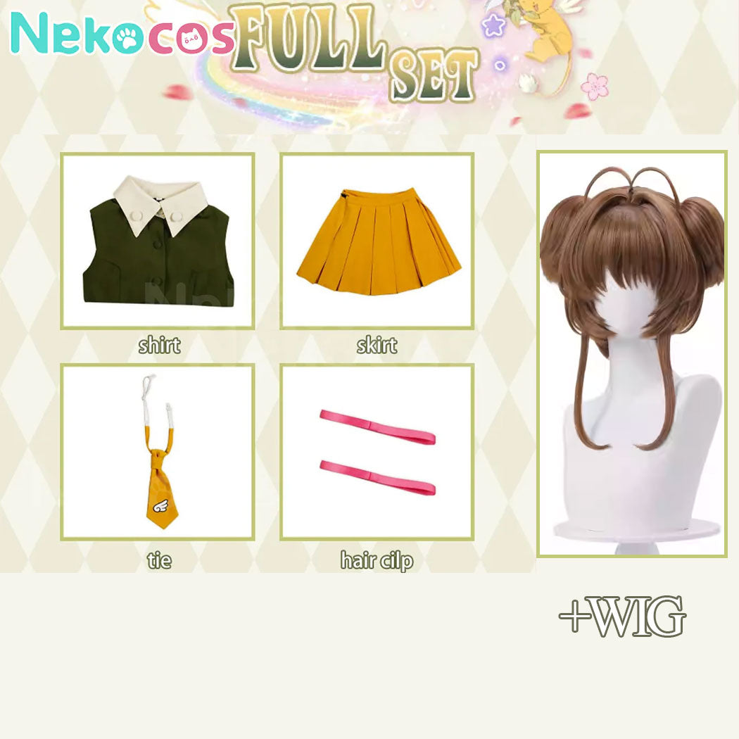 【Nekocos】Anime Cardcaptor Sakura Cosplay Kinomoto Sakura Hong Kong Trip Cosplay Costume Premium Edition