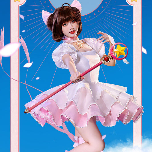 【Nekocos】Anime Cardcaptor Sakura Cosplay Kinomoto Sakura Cosplay Costume | In Stock