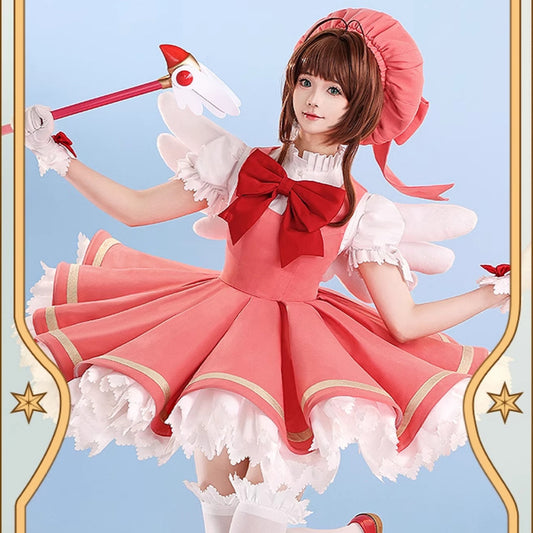 【Nekocos】Anime Cardcaptor Sakura Cosplay Kinomoto Sakura Cosplay Costume | In Stock