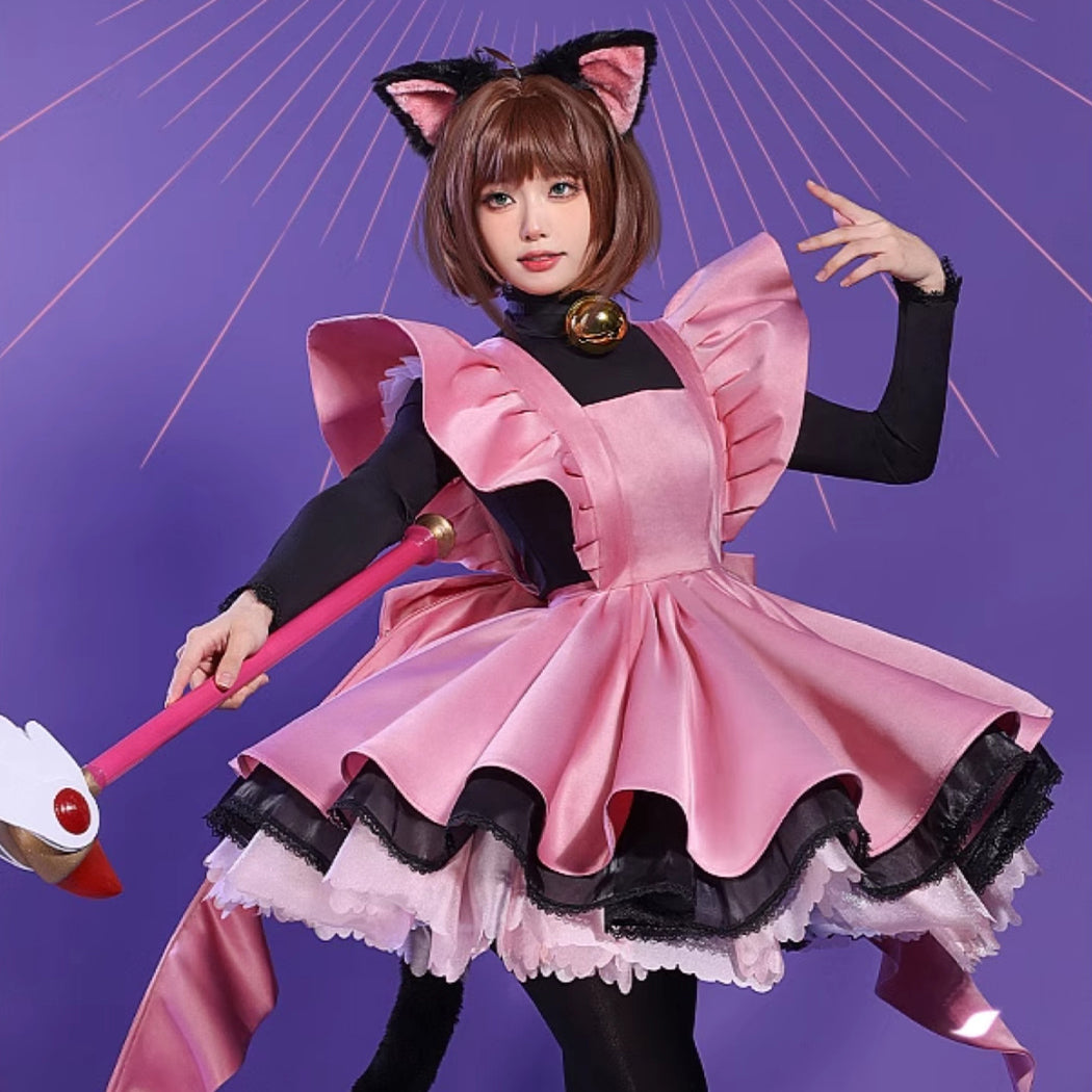 【Nekocos】Anime Cardcaptor Sakura Cosplay Kinomoto Sakura Cosplay Costume | In Stock