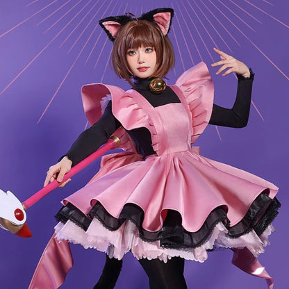 【Nekocos】Anime Cardcaptor Sakura Cosplay Kinomoto Sakura Cosplay Costume | In Stock