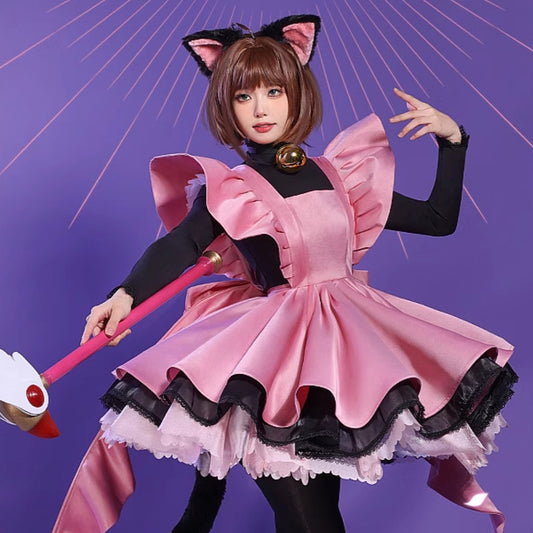 【Nekocos】Anime Cardcaptor Sakura Cosplay Kinomoto Sakura Cosplay Costume | In Stock