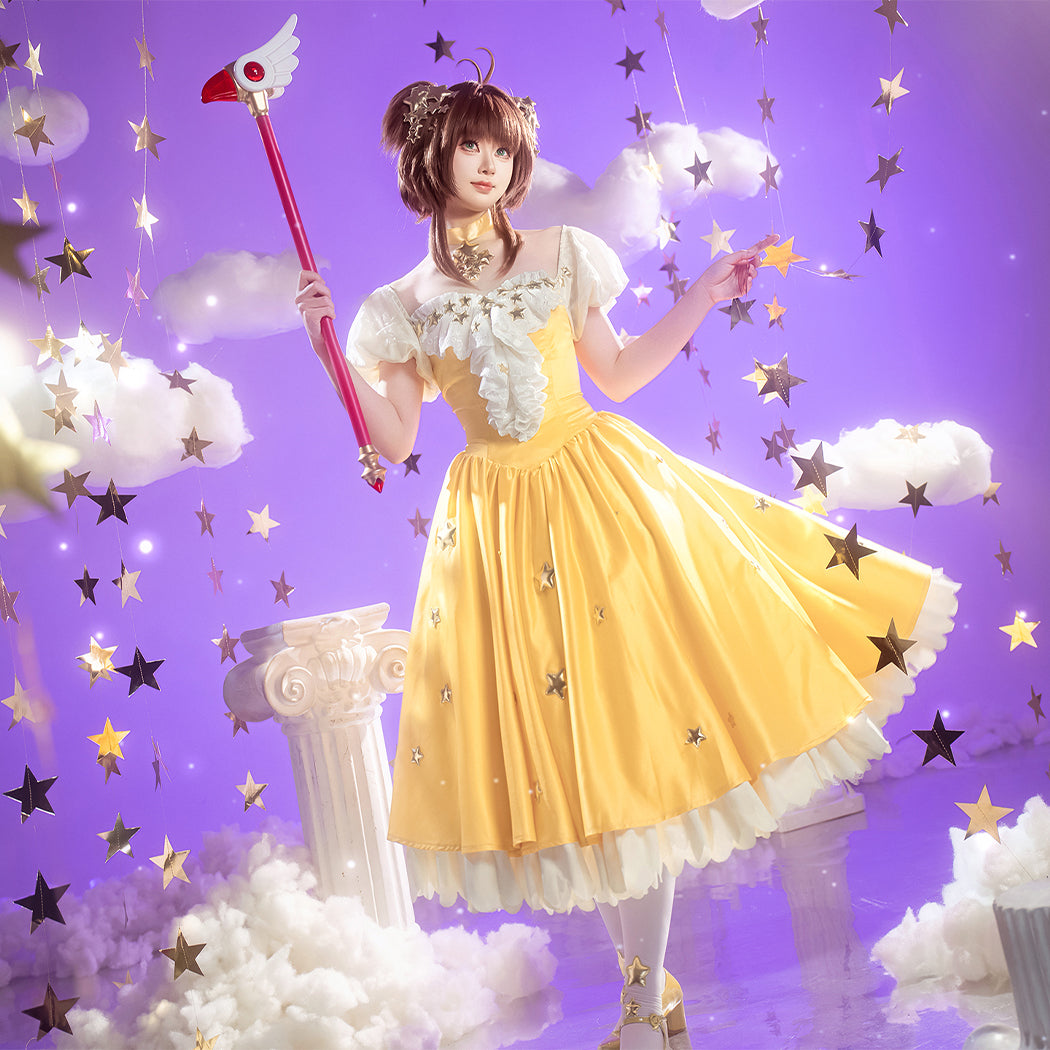 【Nekocos】Anime Cardcaptor Sakura Cosplay Kinomoto Sakura Star Dress Cosplay Costume | Custom-Tailor