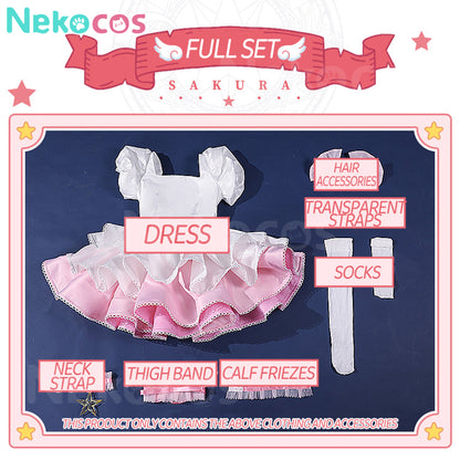 【Nekocos】Anime Cardcaptor Sakura Cosplay Kinomoto Sakura Cosplay Costume | In Stock